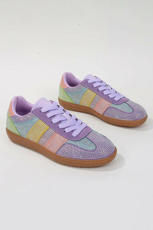 Sorbet Skies Rhinestone Bling Sneakers-Shoes-Krush Kandy, Women's Online Fashion Boutique Located in Phoenix, Arizona (Scottsdale Area)