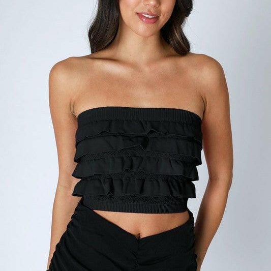 Layered Ruffle Tube Top-Tanks-Krush Kandy, Women's Online Fashion Boutique Located in Phoenix, Arizona (Scottsdale Area)