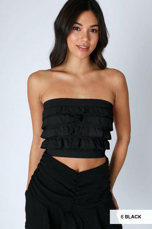 Layered Ruffle Tube Top-Tanks-Krush Kandy, Women's Online Fashion Boutique Located in Phoenix, Arizona (Scottsdale Area)