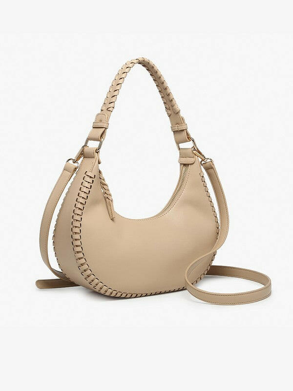 Aria Whipstitch Crescent Shoulder Bag-handbags-Krush Kandy, Women's Online Fashion Boutique Located in Phoenix, Arizona (Scottsdale Area)