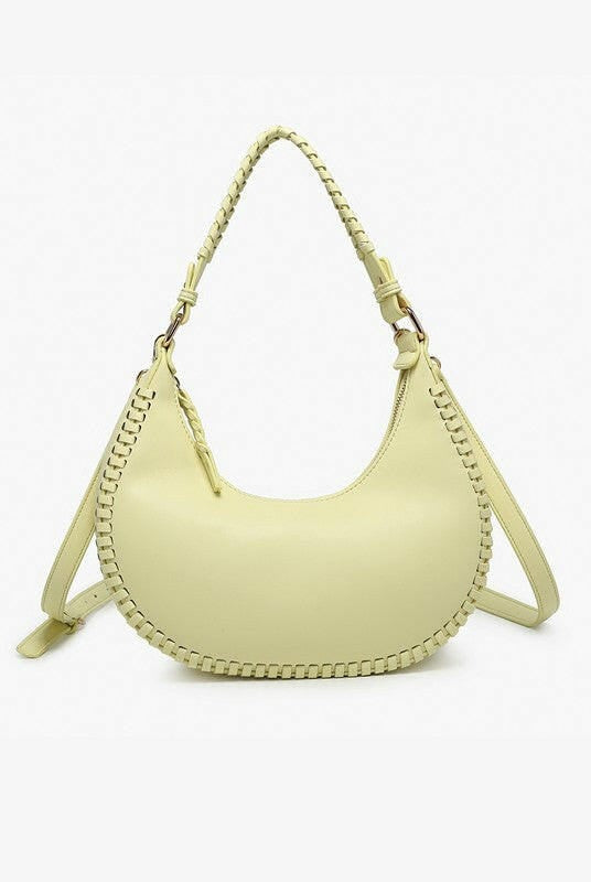 Aria Whipstitch Crescent Shoulder Bag-handbags-Krush Kandy, Women's Online Fashion Boutique Located in Phoenix, Arizona (Scottsdale Area)