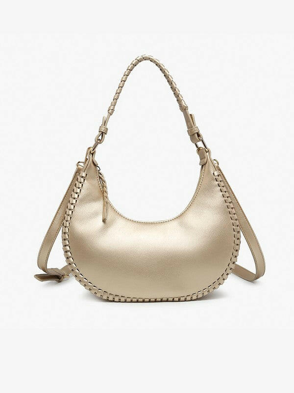 Aria Whipstitch Crescent Shoulder Bag-handbags-Krush Kandy, Women's Online Fashion Boutique Located in Phoenix, Arizona (Scottsdale Area)