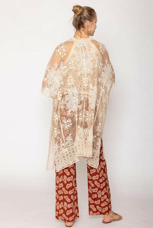 Meadow Bloom Lace Kimono-Kimono-Krush Kandy, Women's Online Fashion Boutique Located in Phoenix, Arizona (Scottsdale Area)
