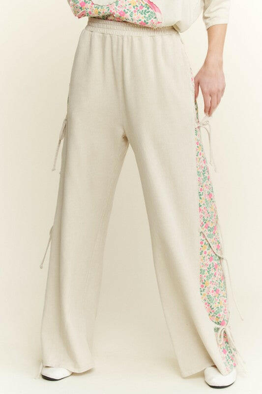 J.HER Floral Side Tie Pants-Pants-Krush Kandy, Women's Online Fashion Boutique Located in Phoenix, Arizona (Scottsdale Area)
