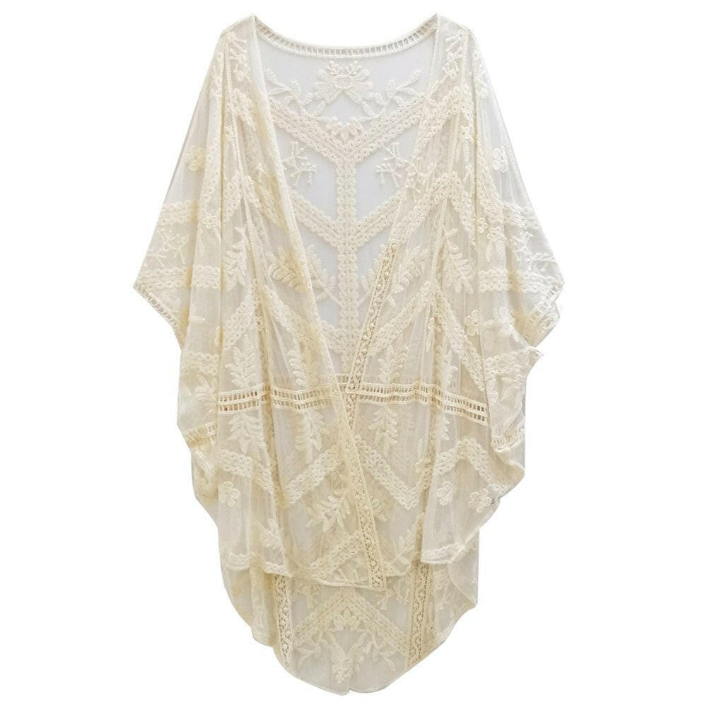 Flower Lace Kimono Poncho-Kimono-Krush Kandy, Women's Online Fashion Boutique Located in Phoenix, Arizona (Scottsdale Area)