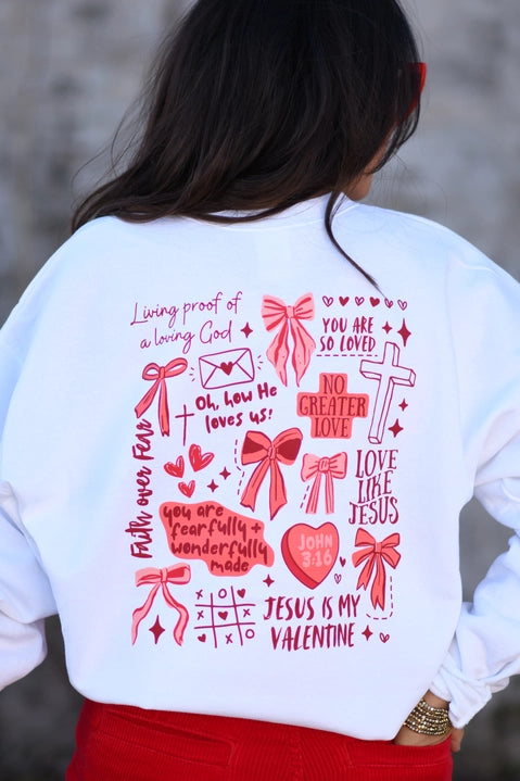 Jesus Is My Valentine Sweatshirt-Graphic Tees-Krush Kandy, Women's Online Fashion Boutique Located in Phoenix, Arizona (Scottsdale Area)