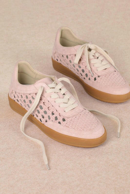 Giselle Suede And Woven Panels Sneakers-Shoes-Krush Kandy, Women's Online Fashion Boutique Located in Phoenix, Arizona (Scottsdale Area)