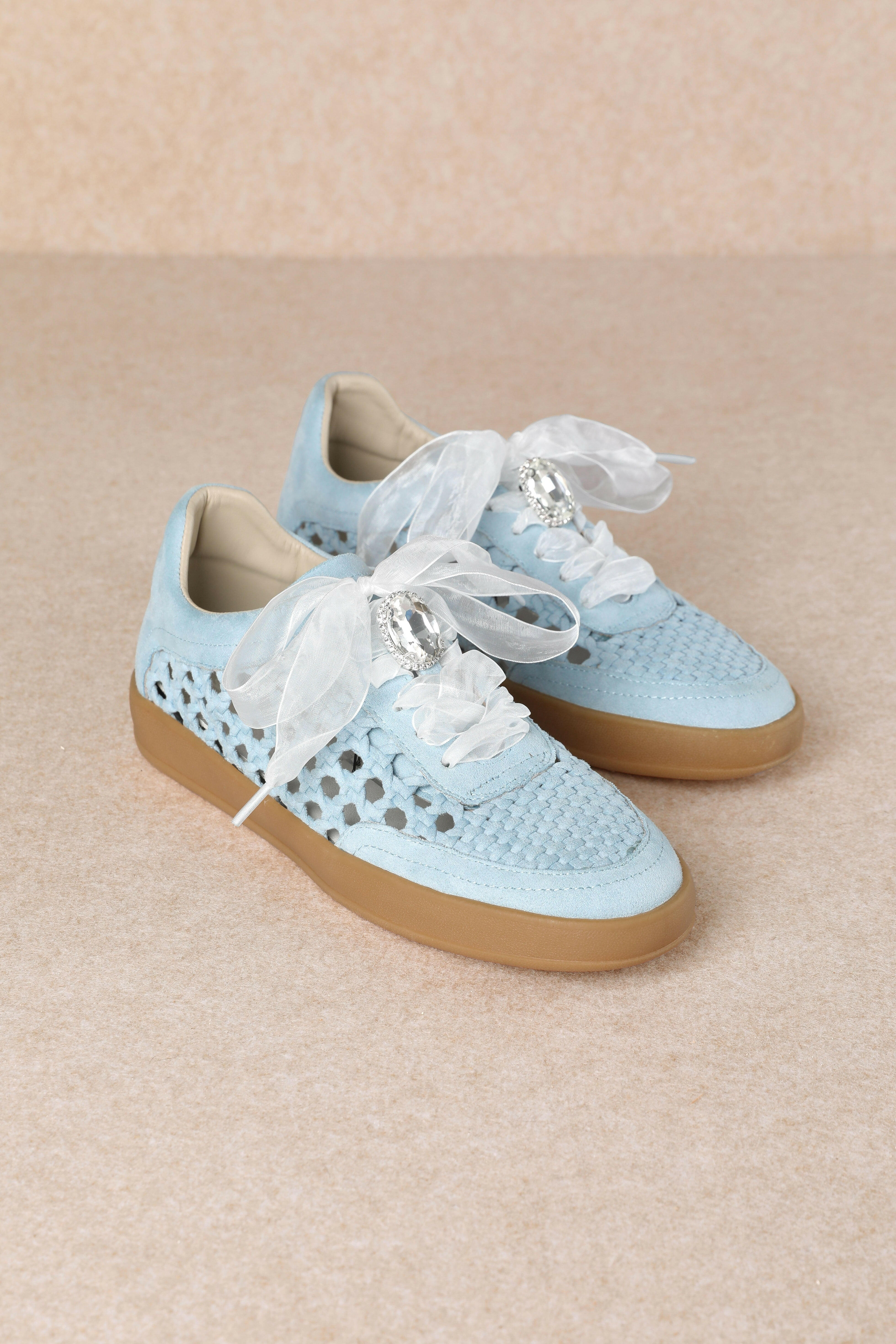 Giselle Suede And Woven Panels Sneakers-Shoes-Krush Kandy, Women's Online Fashion Boutique Located in Phoenix, Arizona (Scottsdale Area)
