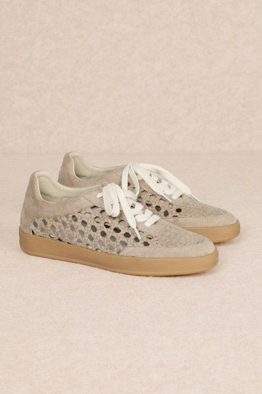 Giselle Suede And Woven Panels Sneakers-Shoes-Krush Kandy, Women's Online Fashion Boutique Located in Phoenix, Arizona (Scottsdale Area)