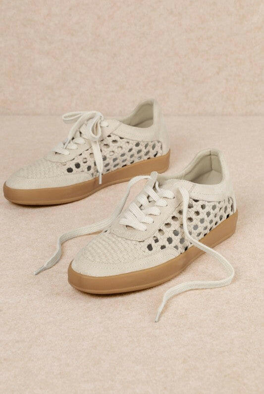 Giselle Suede And Woven Panels Sneakers-Shoes-Krush Kandy, Women's Online Fashion Boutique Located in Phoenix, Arizona (Scottsdale Area)