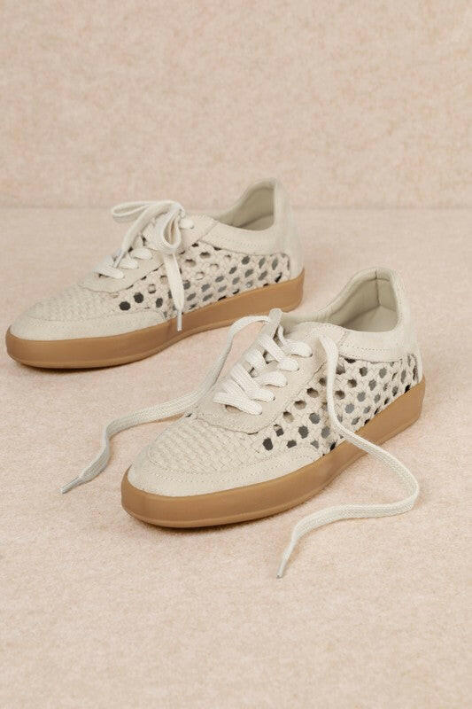 Giselle Suede And Woven Panels Sneakers-Shoes-Krush Kandy, Women's Online Fashion Boutique Located in Phoenix, Arizona (Scottsdale Area)