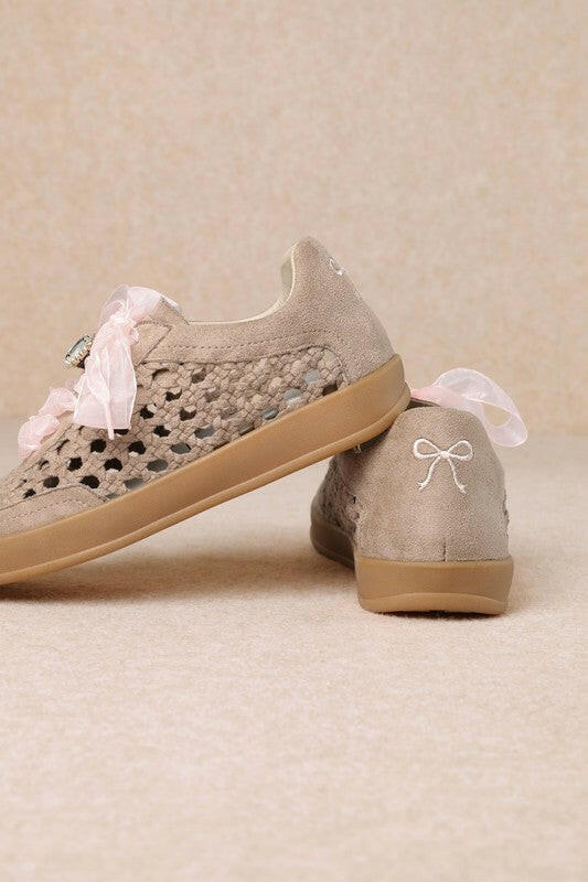 Giselle Suede And Woven Panels Sneakers-Shoes-Krush Kandy, Women's Online Fashion Boutique Located in Phoenix, Arizona (Scottsdale Area)