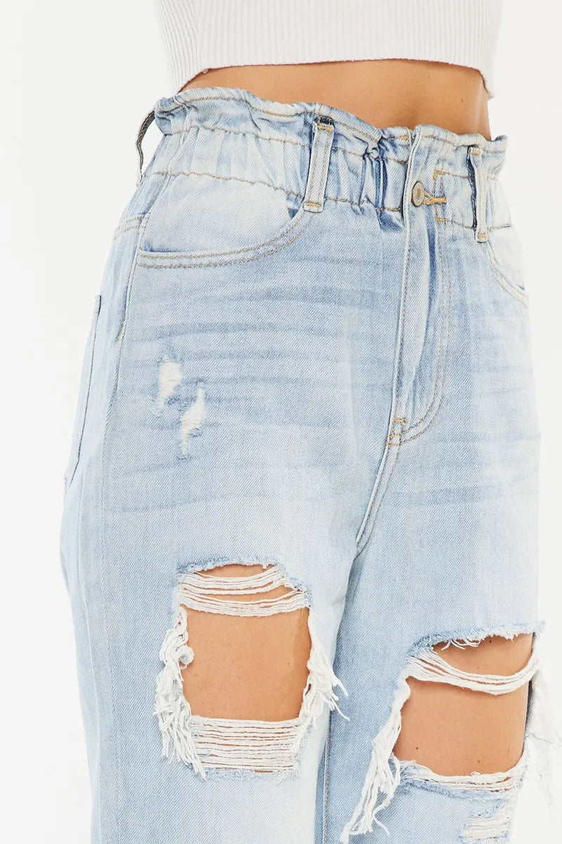 Kancan Open Pack Paperbag Mom Jeans-Denim-Krush Kandy, Women's Online Fashion Boutique Located in Phoenix, Arizona (Scottsdale Area)