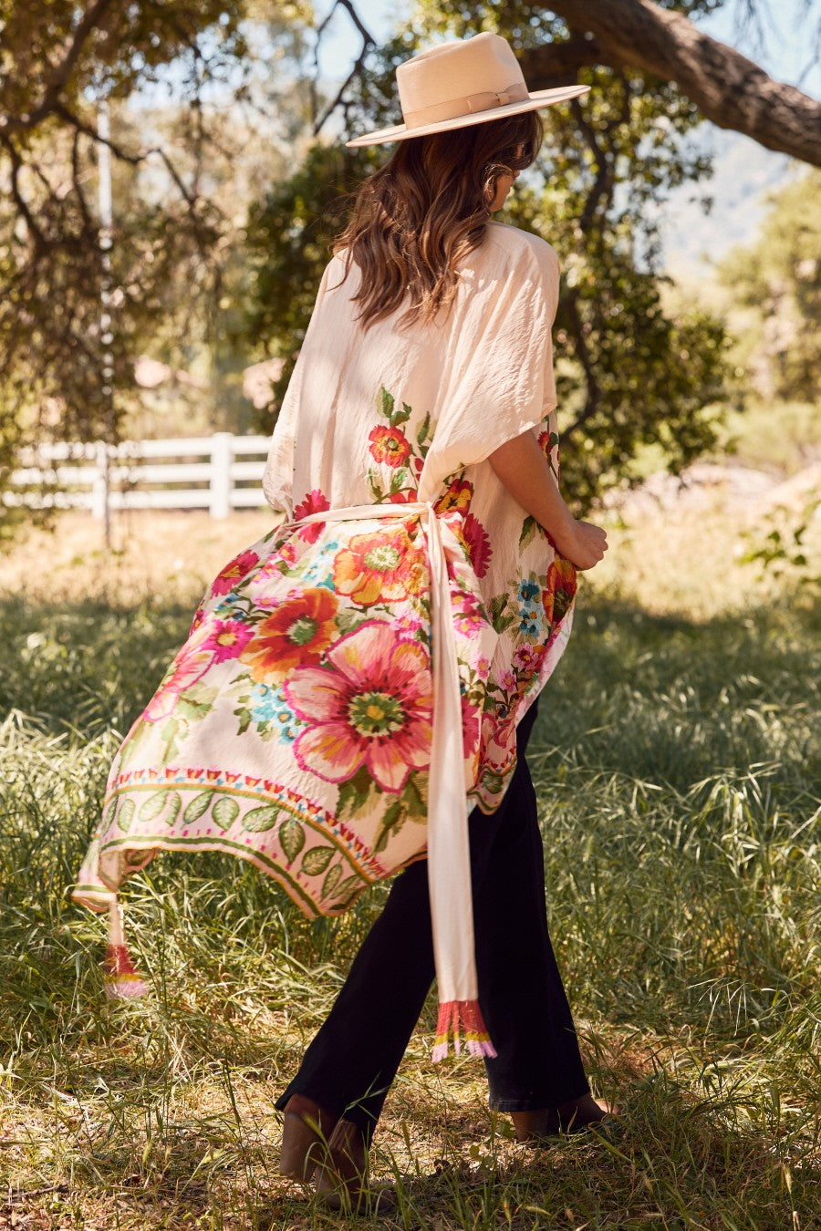 Boho Luxe Styling with the Giant Floral Kimono Duster-Kimonos-Krush Kandy, Women's Online Fashion Boutique Located in Phoenix, Arizona (Scottsdale Area)