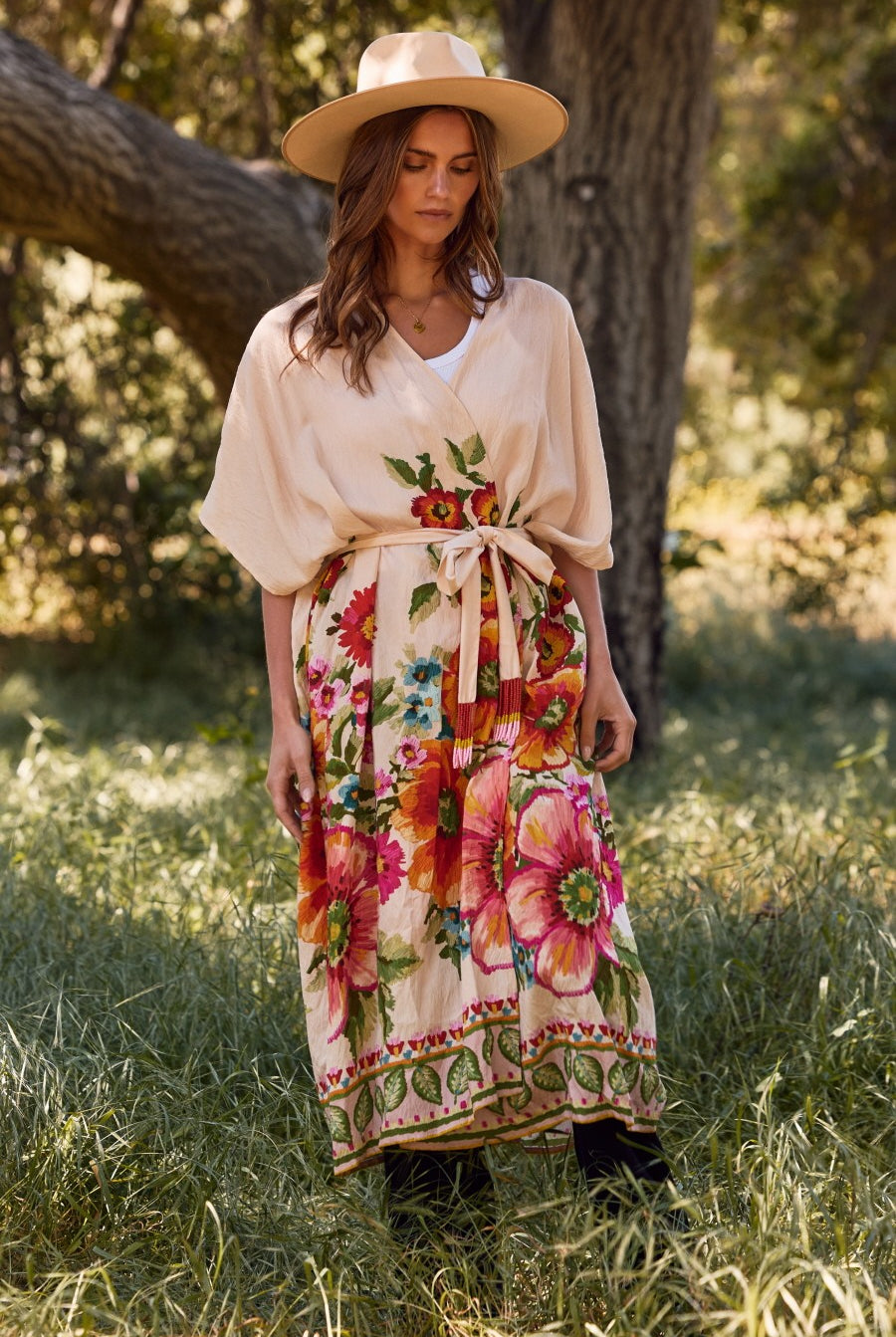 Boho Luxe Styling with the Giant Floral Kimono Duster-Kimonos-Krush Kandy, Women's Online Fashion Boutique Located in Phoenix, Arizona (Scottsdale Area)