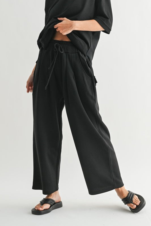 Dune Drift Cotton Blend Wide Leg Pants-Pants-Krush Kandy, Women's Online Fashion Boutique Located in Phoenix, Arizona (Scottsdale Area)