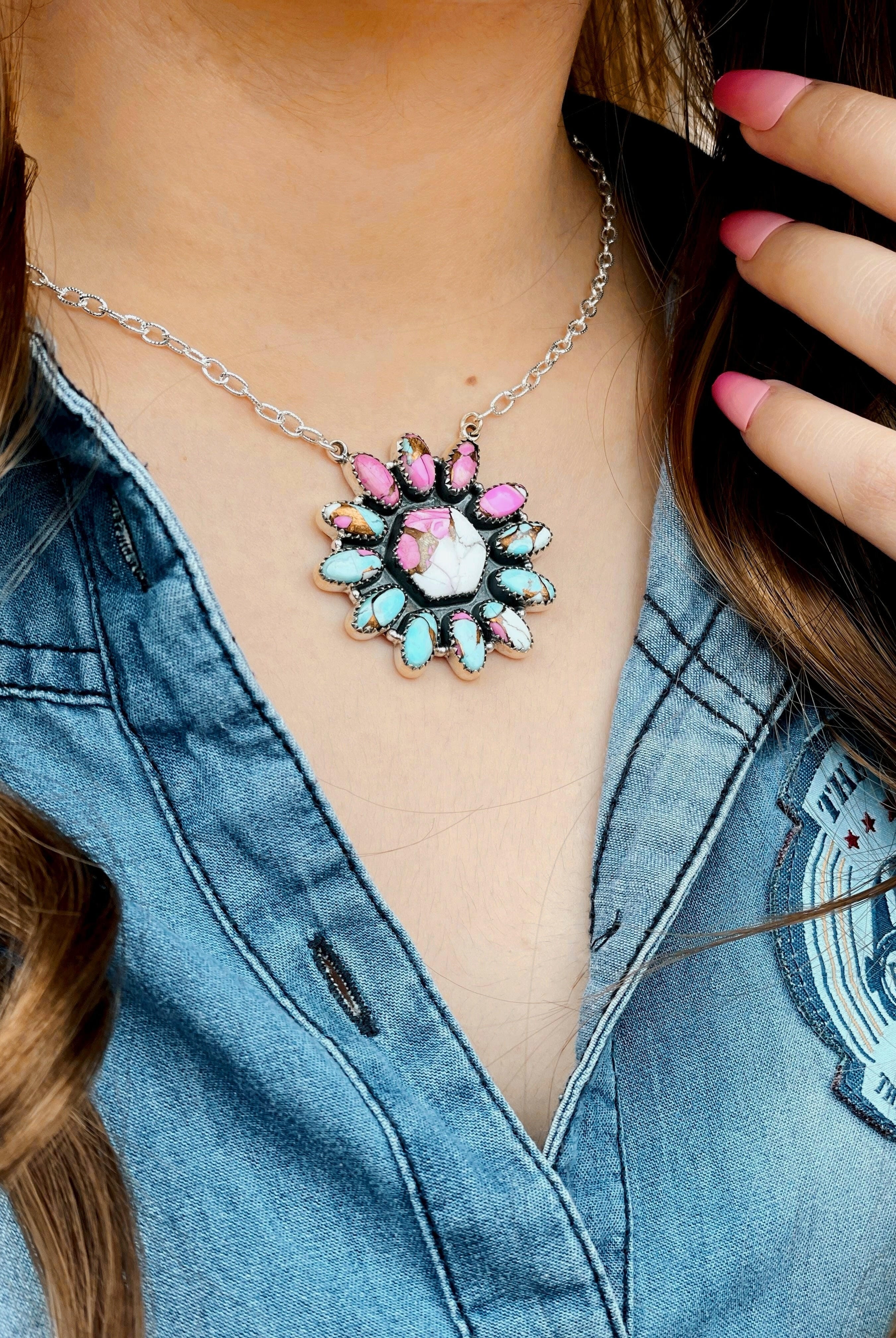 Cotton Candy Cluster Necklace no. 33-Necklaces-Krush Kandy, Women's Online Fashion Boutique Located in Phoenix, Arizona (Scottsdale Area)