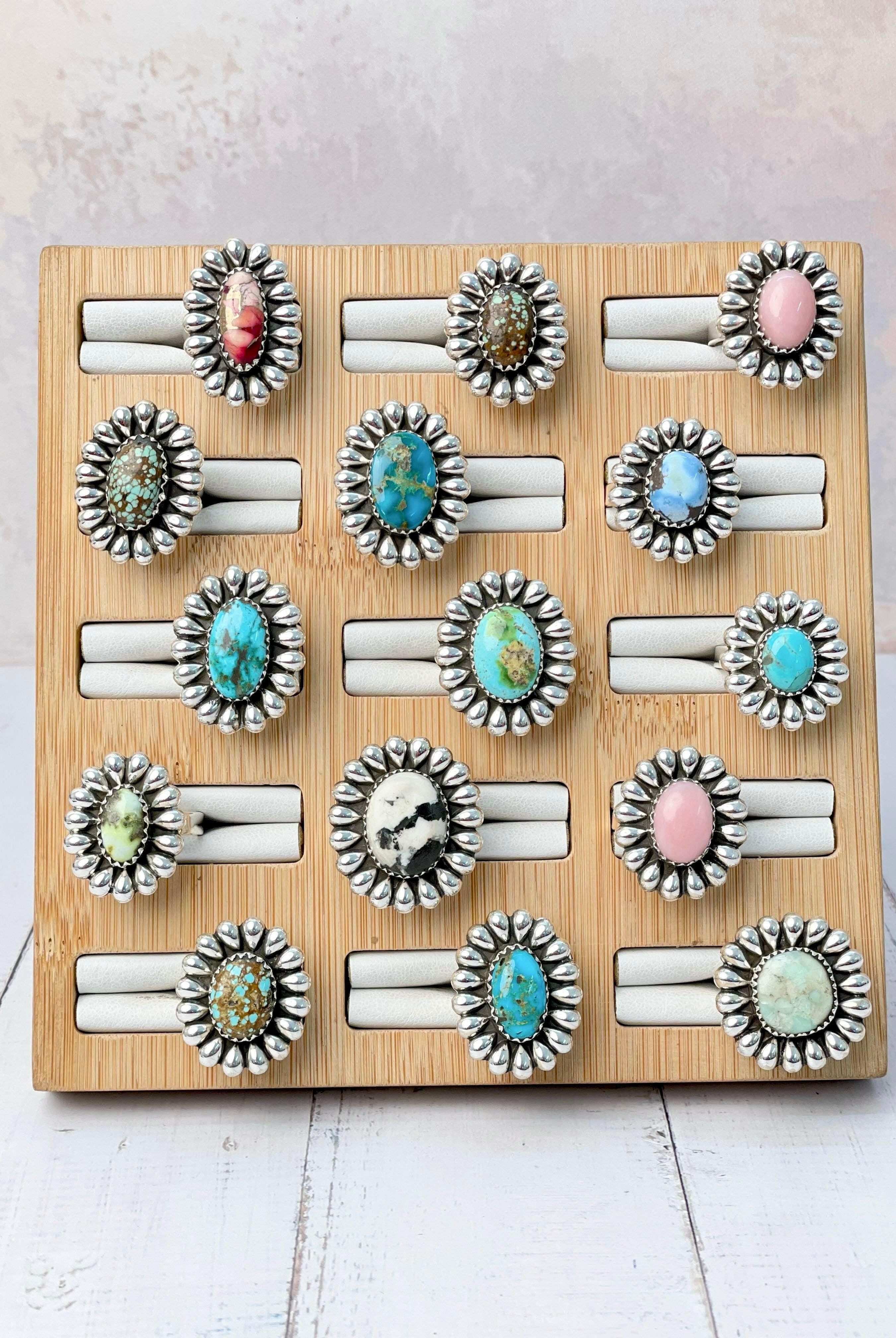 Single Stone Sterling Silver Sunflower Rings-Rings-Krush Kandy, Women's Online Fashion Boutique Located in Phoenix, Arizona (Scottsdale Area)