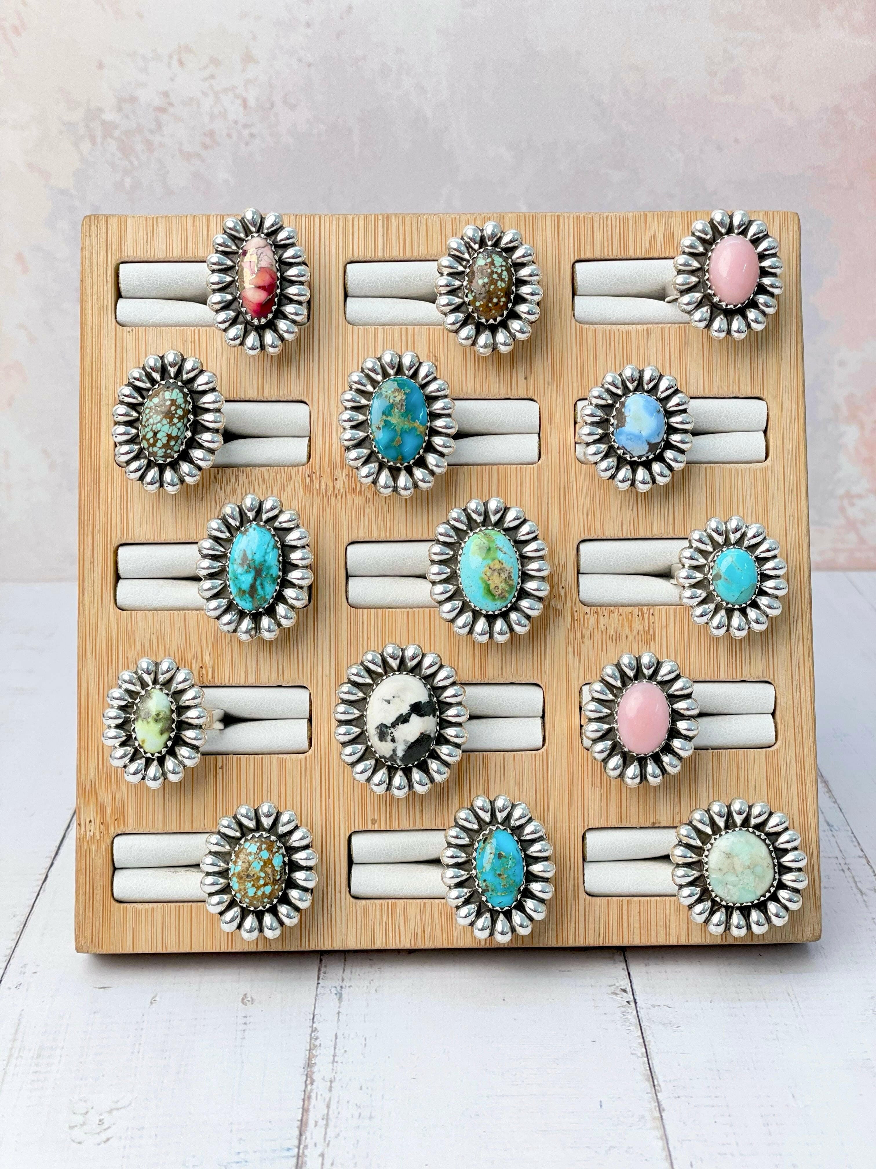 Single Stone Sterling Silver Sunflower Rings-Rings-Krush Kandy, Women's Online Fashion Boutique Located in Phoenix, Arizona (Scottsdale Area)