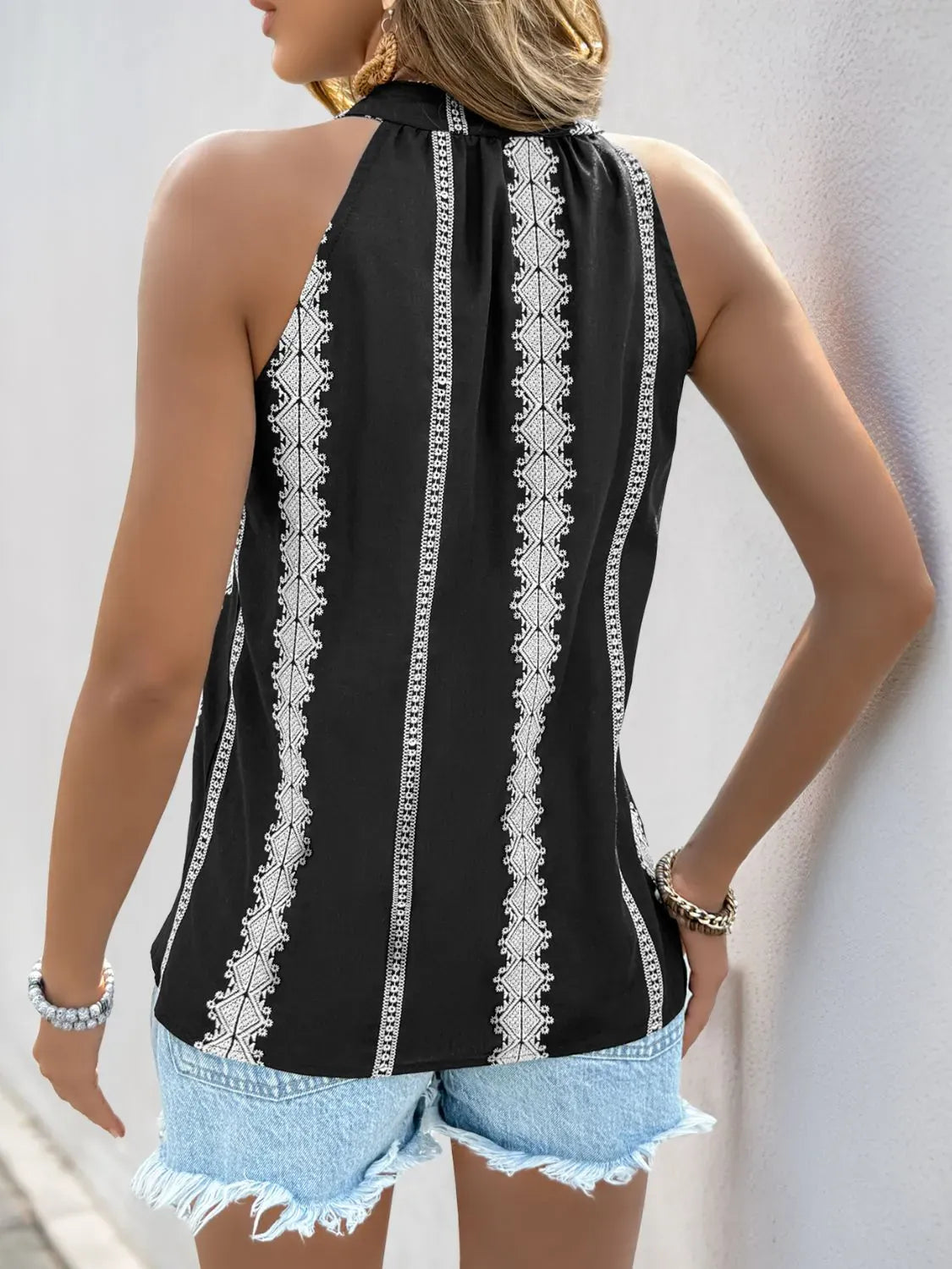 Boho Stitched Tassel Tie Tank-Krush Kandy, Women's Online Fashion Boutique Located in Phoenix, Arizona (Scottsdale Area)
