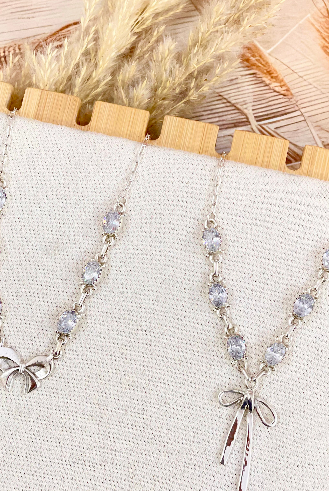 Perfect Match Crystal Bow Necklace-Necklaces-Krush Kandy, Women's Online Fashion Boutique Located in Phoenix, Arizona (Scottsdale Area)