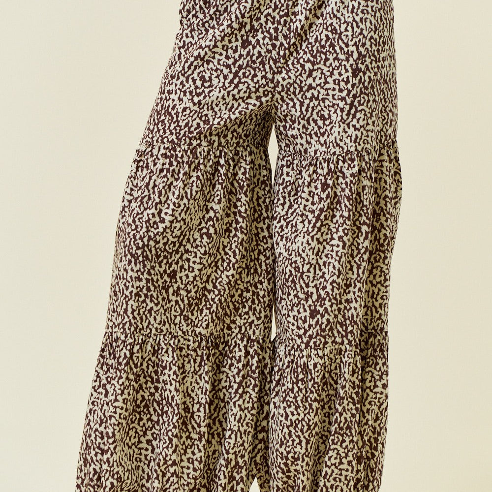 Printed Smocked Waist Tiered Wide-Leg Pants-Pants-Krush Kandy, Women's Online Fashion Boutique Located in Phoenix, Arizona (Scottsdale Area)