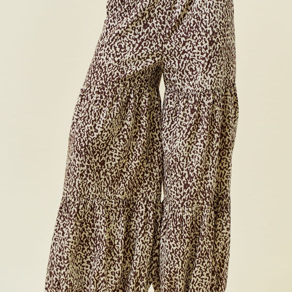 Printed Smocked Waist Tiered Wide-Leg Pants-Pants-Krush Kandy, Women's Online Fashion Boutique Located in Phoenix, Arizona (Scottsdale Area)