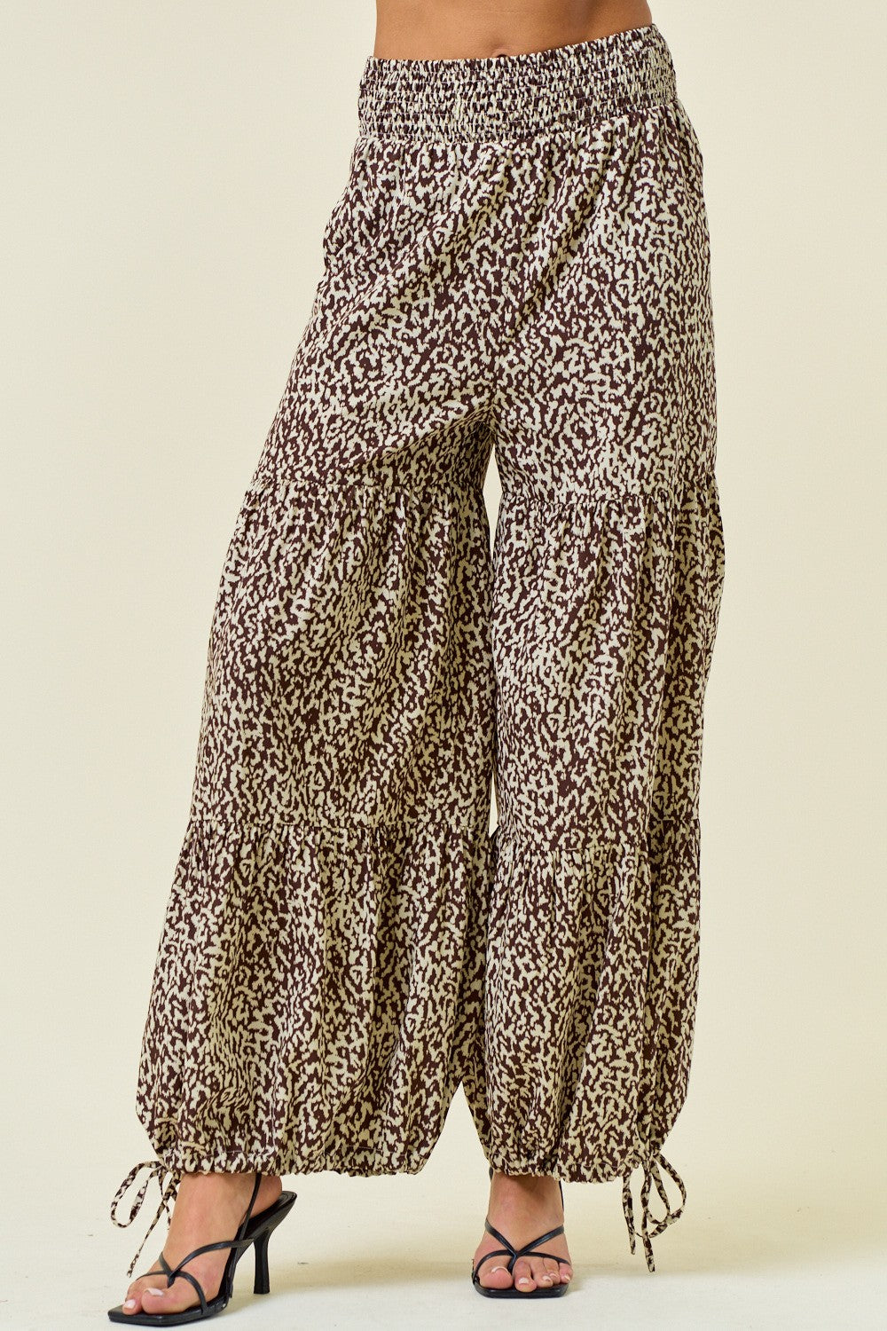 Printed Smocked Waist Tiered Wide-Leg Pants-Pants-Krush Kandy, Women's Online Fashion Boutique Located in Phoenix, Arizona (Scottsdale Area)