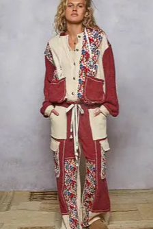 POL Floral Patchwork Thermal Jacket-Jacket-Krush Kandy, Women's Online Fashion Boutique Located in Phoenix, Arizona (Scottsdale Area)