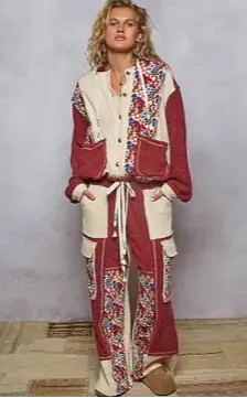 POL Floral Patchwork Thermal Jacket-Jacket-Krush Kandy, Women's Online Fashion Boutique Located in Phoenix, Arizona (Scottsdale Area)