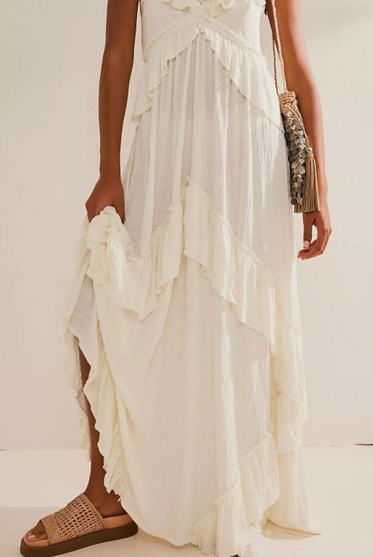 Ruffled Halter Neck Maxi Dress-Dresses-Krush Kandy, Women's Online Fashion Boutique Located in Phoenix, Arizona (Scottsdale Area)