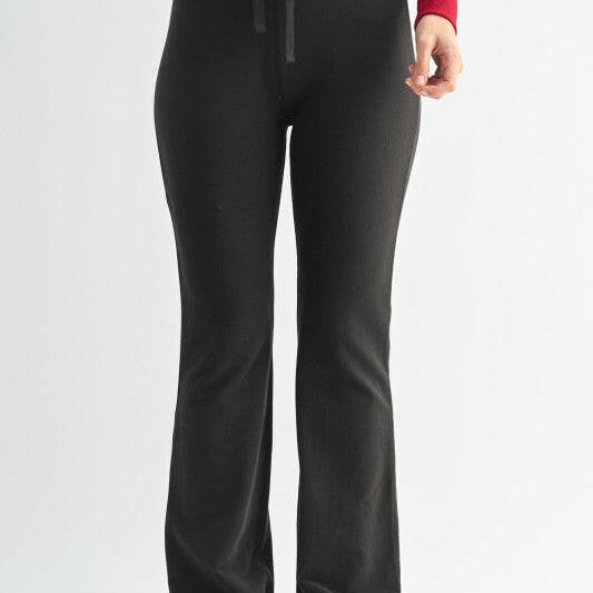 Cotton Blend Foldover Flared Leggings-Leggings-Krush Kandy, Women's Online Fashion Boutique Located in Phoenix, Arizona (Scottsdale Area)