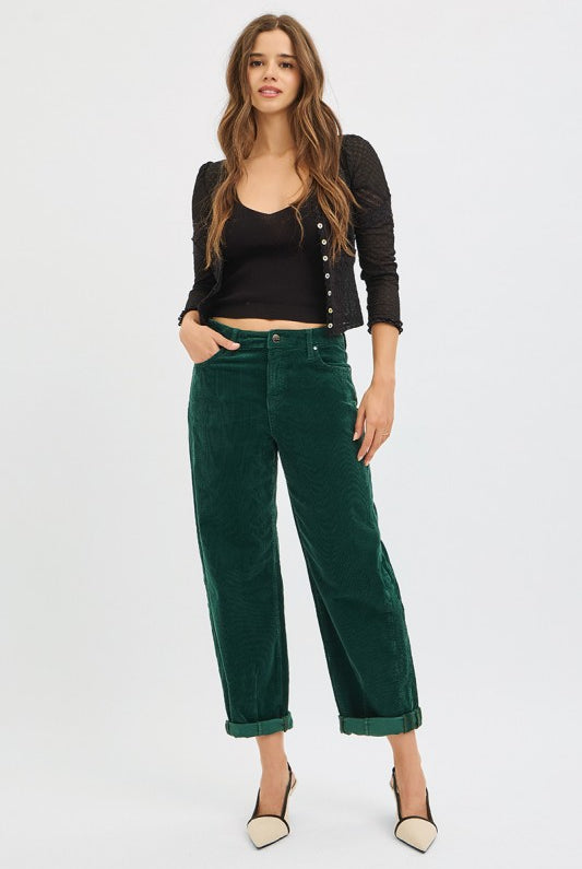 High Rise Crop Barrel Corduroy Pants-Jeans-Krush Kandy, Women's Online Fashion Boutique Located in Phoenix, Arizona (Scottsdale Area)