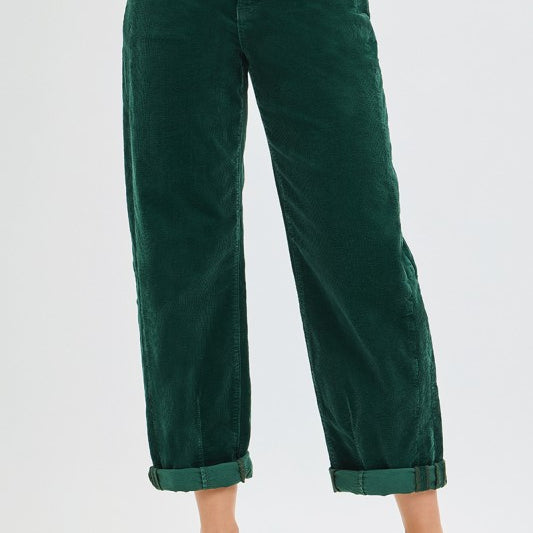 High Rise Crop Barrel Corduroy Pants-Jeans-Krush Kandy, Women's Online Fashion Boutique Located in Phoenix, Arizona (Scottsdale Area)