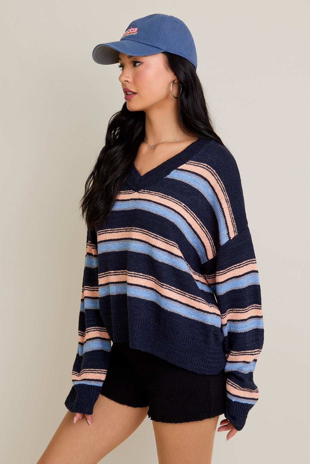 Coastal Breeze Striped Knit Sweater-Sweaters-Krush Kandy, Women's Online Fashion Boutique Located in Phoenix, Arizona (Scottsdale Area)