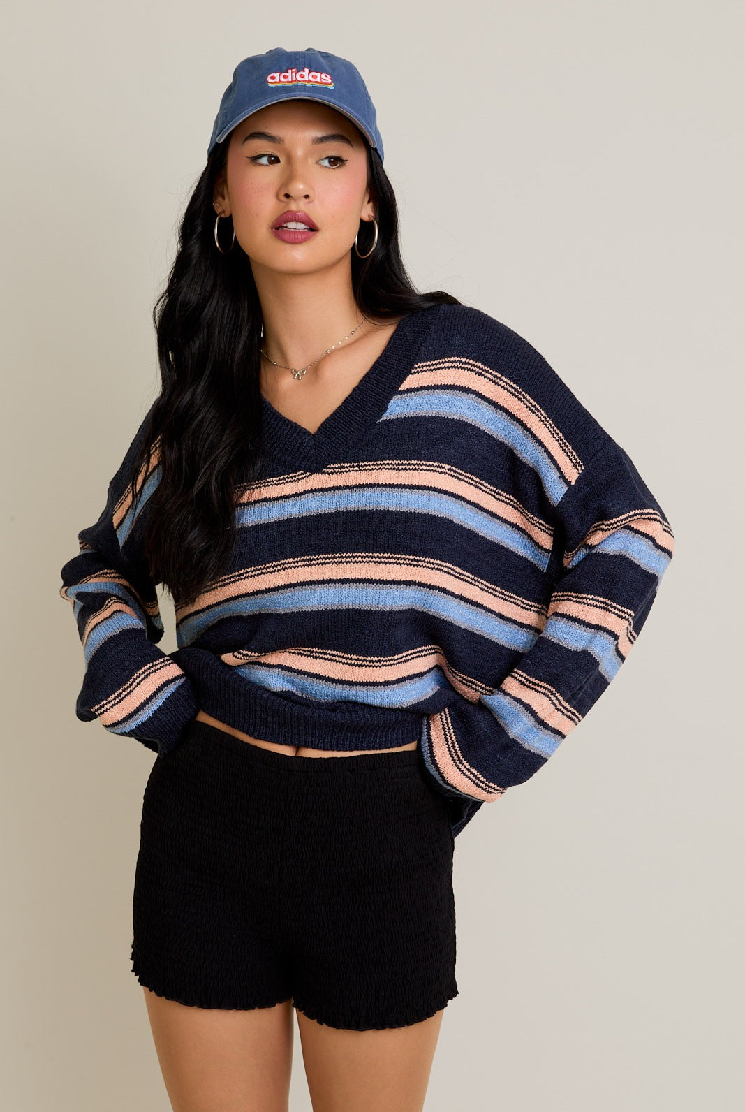 Coastal Breeze Striped Knit Sweater-Sweaters-Krush Kandy, Women's Online Fashion Boutique Located in Phoenix, Arizona (Scottsdale Area)