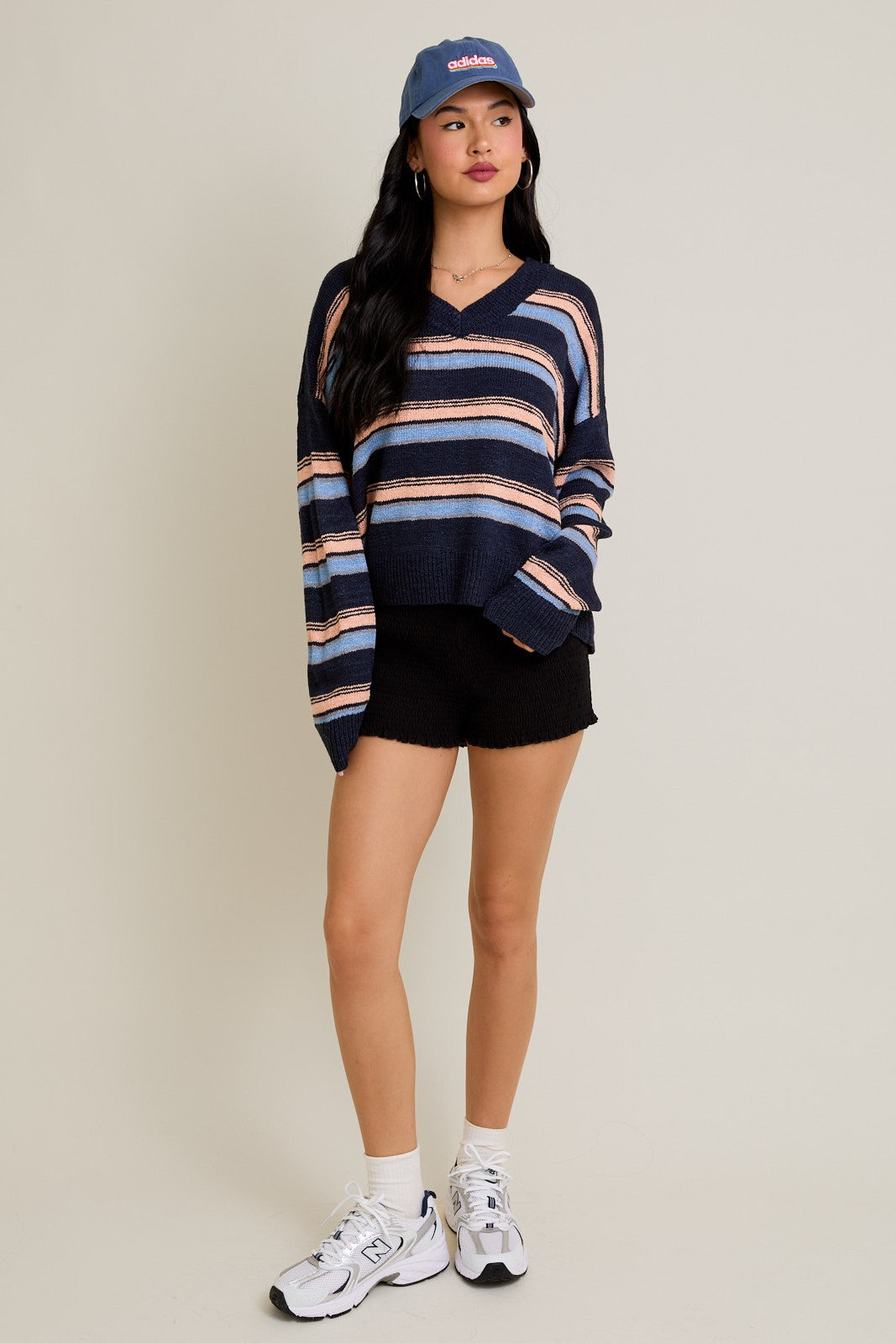 Coastal Breeze Striped Knit Sweater-Sweaters-Krush Kandy, Women's Online Fashion Boutique Located in Phoenix, Arizona (Scottsdale Area)