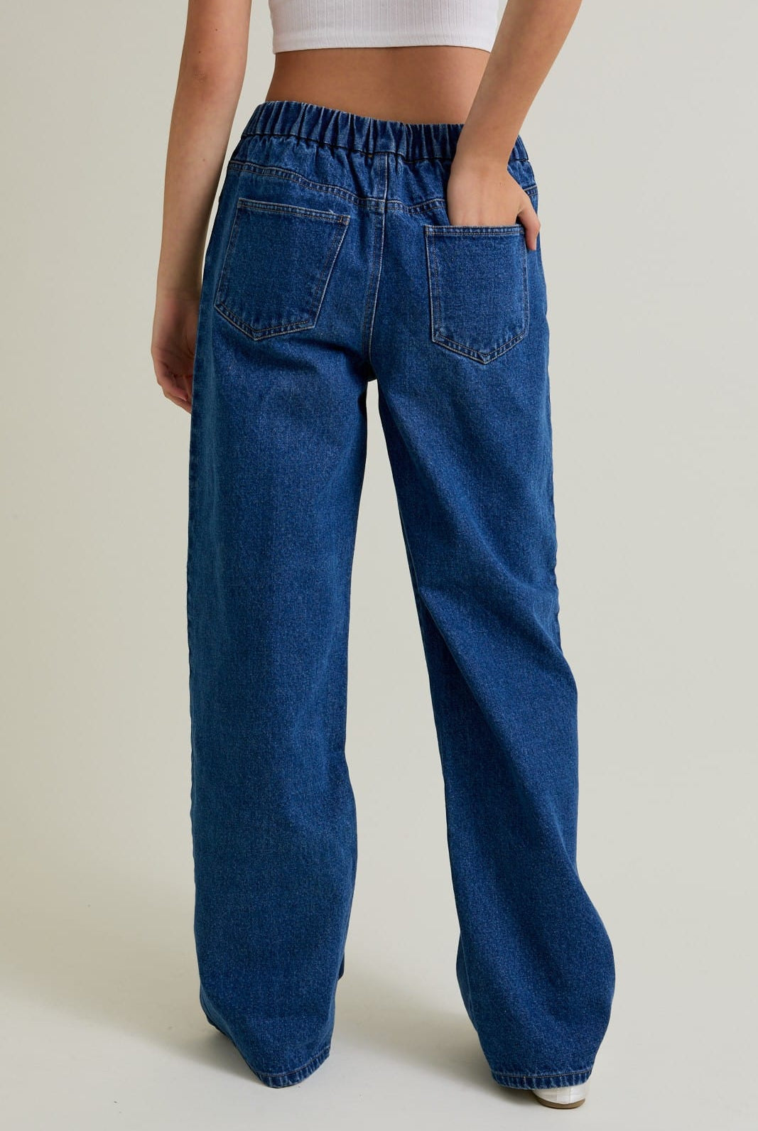 Weekend Ease Drawstring Wide-Leg Denim-Jeans-Krush Kandy, Women's Online Fashion Boutique Located in Phoenix, Arizona (Scottsdale Area)