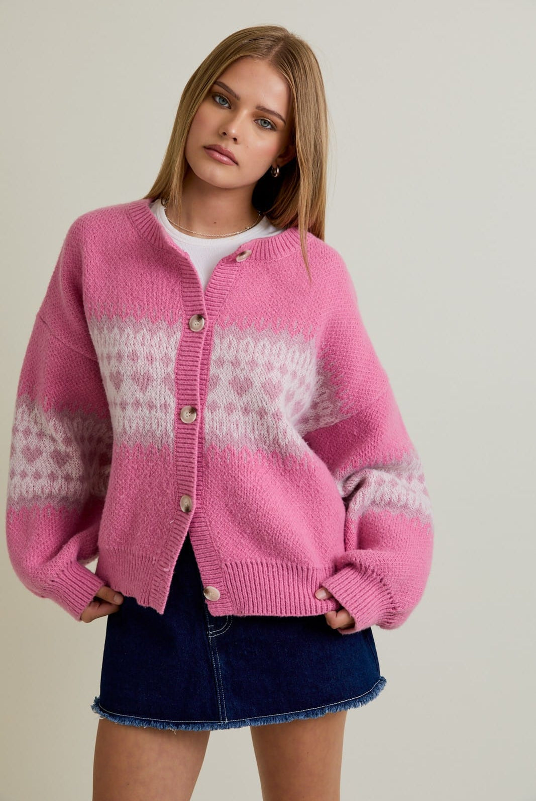 Cotton Candy Fair Isle Cardigan-Sweater-Krush Kandy, Women's Online Fashion Boutique Located in Phoenix, Arizona (Scottsdale Area)