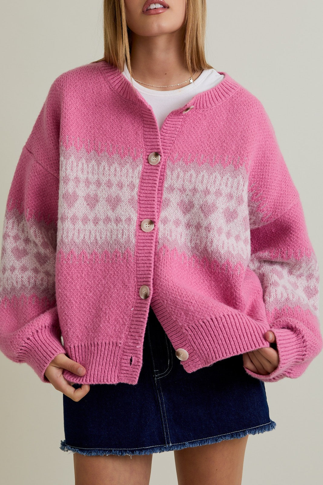 Cotton Candy Fair Isle Cardigan-Sweater-Krush Kandy, Women's Online Fashion Boutique Located in Phoenix, Arizona (Scottsdale Area)