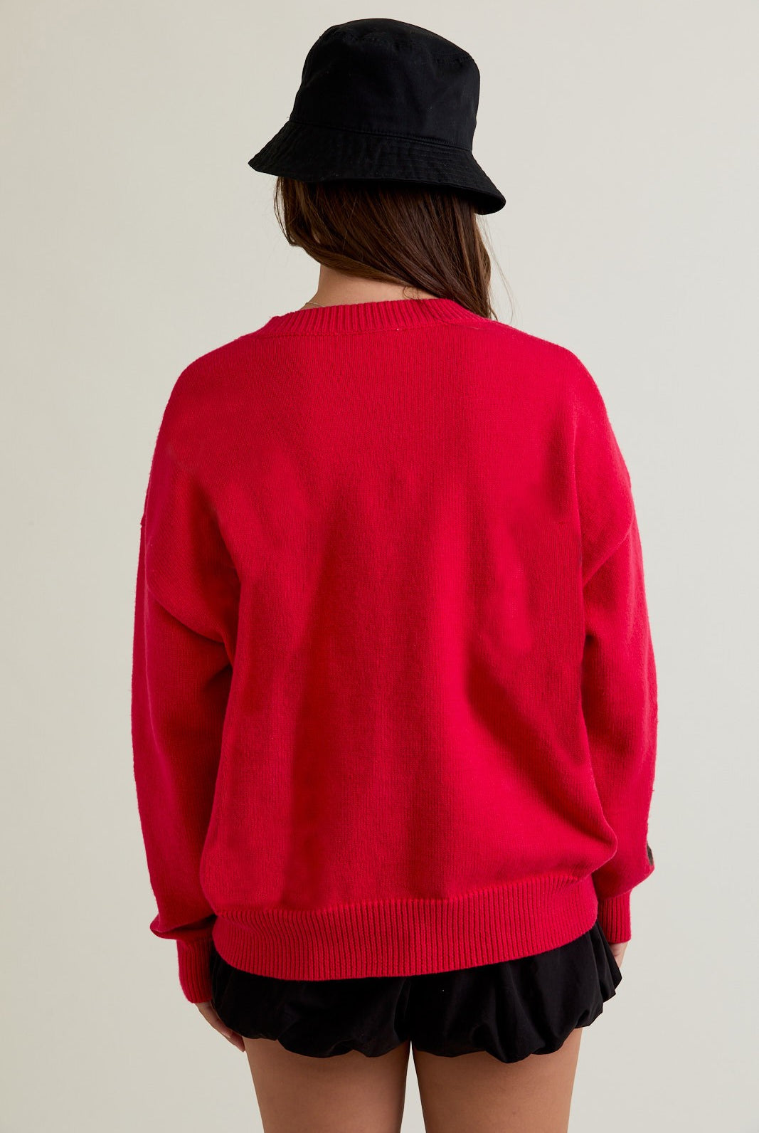 Teddy Time Red Knit Cardigan-Cardigans-Krush Kandy, Women's Online Fashion Boutique Located in Phoenix, Arizona (Scottsdale Area)