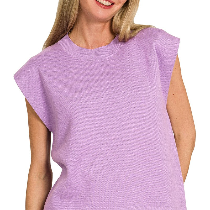 Viscose Cap Sleeve Sweater Vest Top