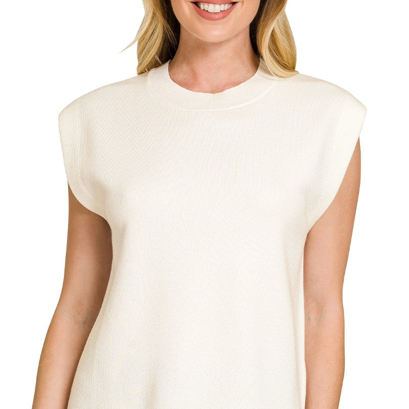 Viscose Cap Sleeve Sweater Vest Top