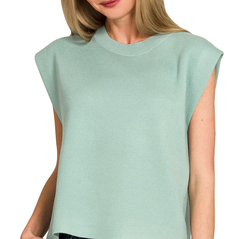 Viscose Cap Sleeve Sweater Vest Top