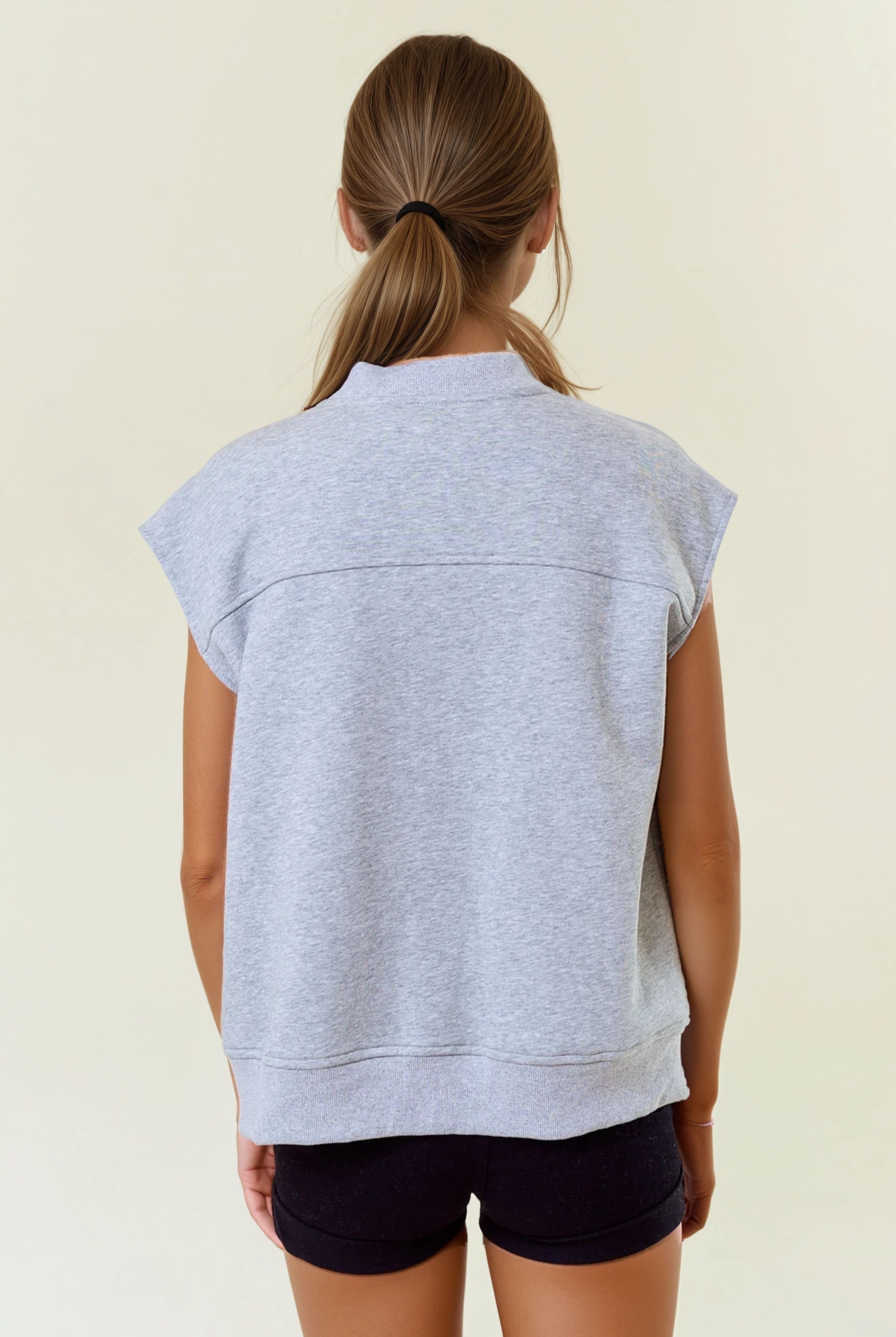 Round Neck Front Zip Fleece Vest with Metal Zipper Pockets-Vests-Krush Kandy, Women's Online Fashion Boutique Located in Phoenix, Arizona (Scottsdale Area)