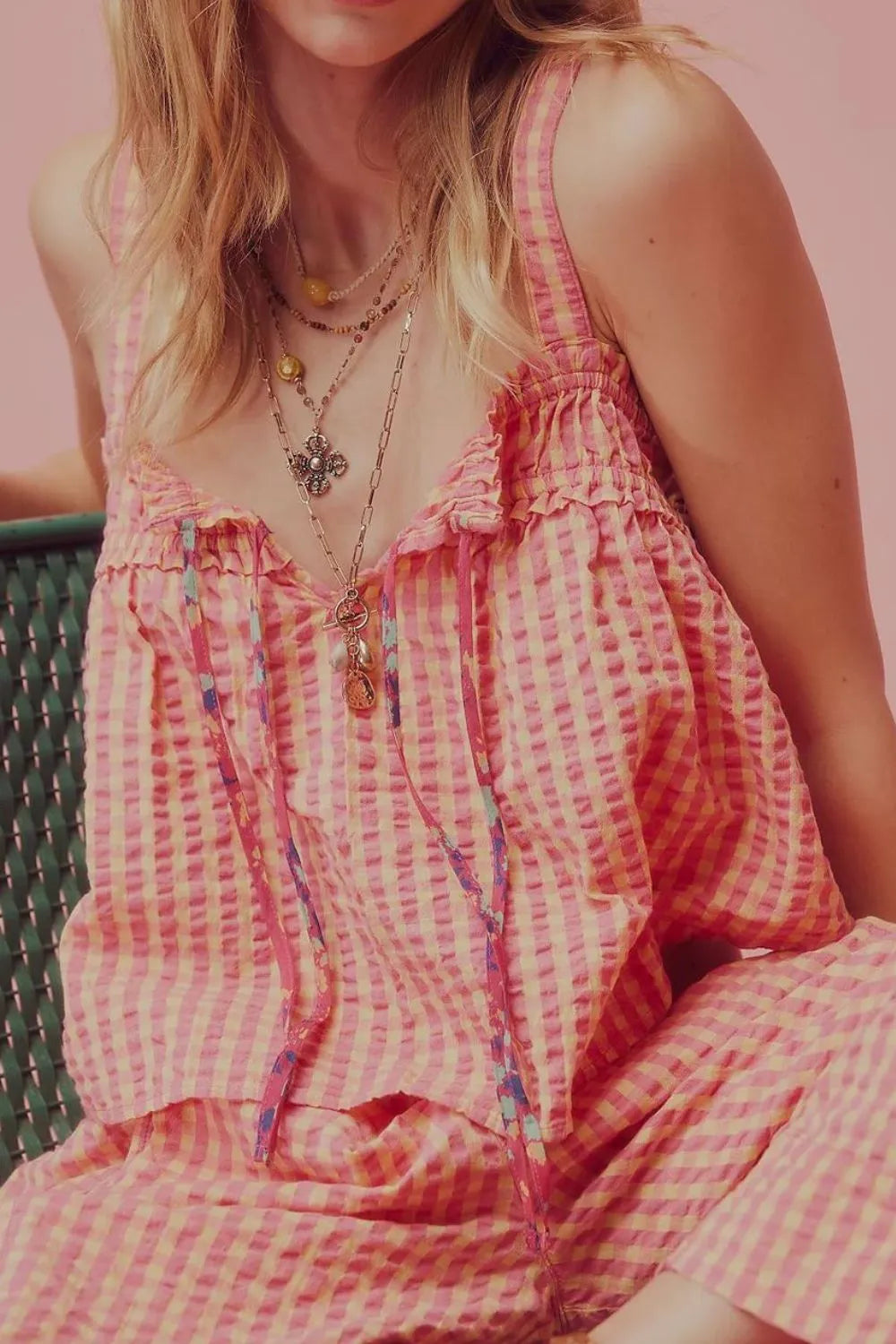 Tied Front Textured Square Neck Cami-Krush Kandy, Women's Online Fashion Boutique Located in Phoenix, Arizona (Scottsdale Area)