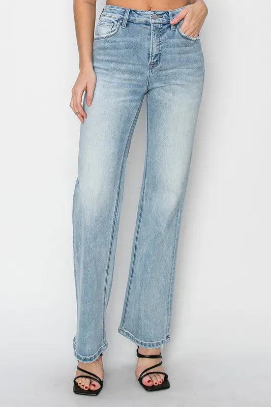 RISEN Full Size High Rise Straight Jeans Plus Size-Jeans-Krush Kandy, Women's Online Fashion Boutique Located in Phoenix, Arizona (Scottsdale Area)