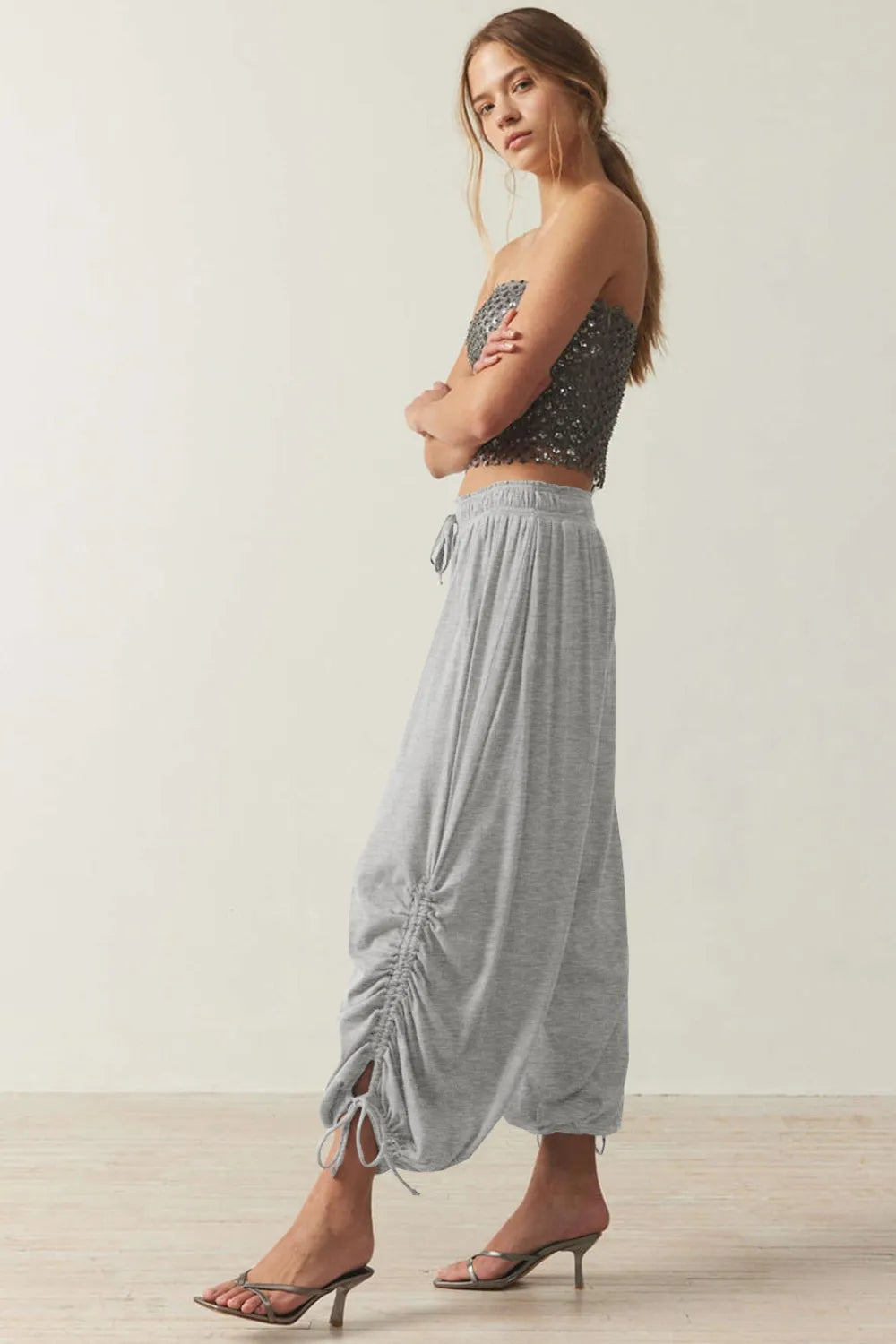 Drawstring Ruched Pants-Krush Kandy, Women's Online Fashion Boutique Located in Phoenix, Arizona (Scottsdale Area)