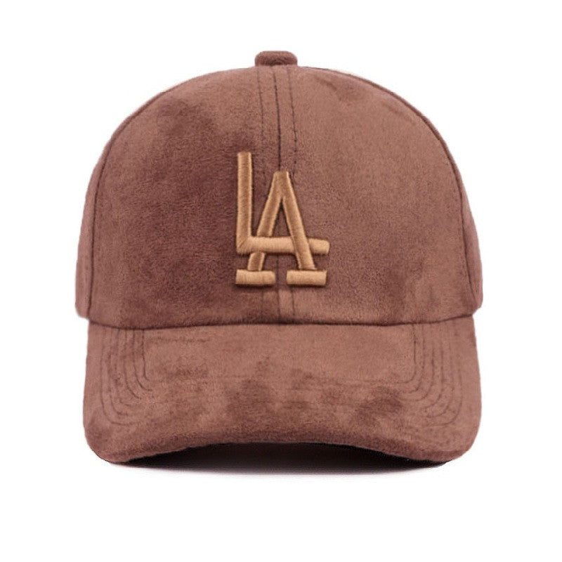 La City Logo Classic Suede Baseball Cap
