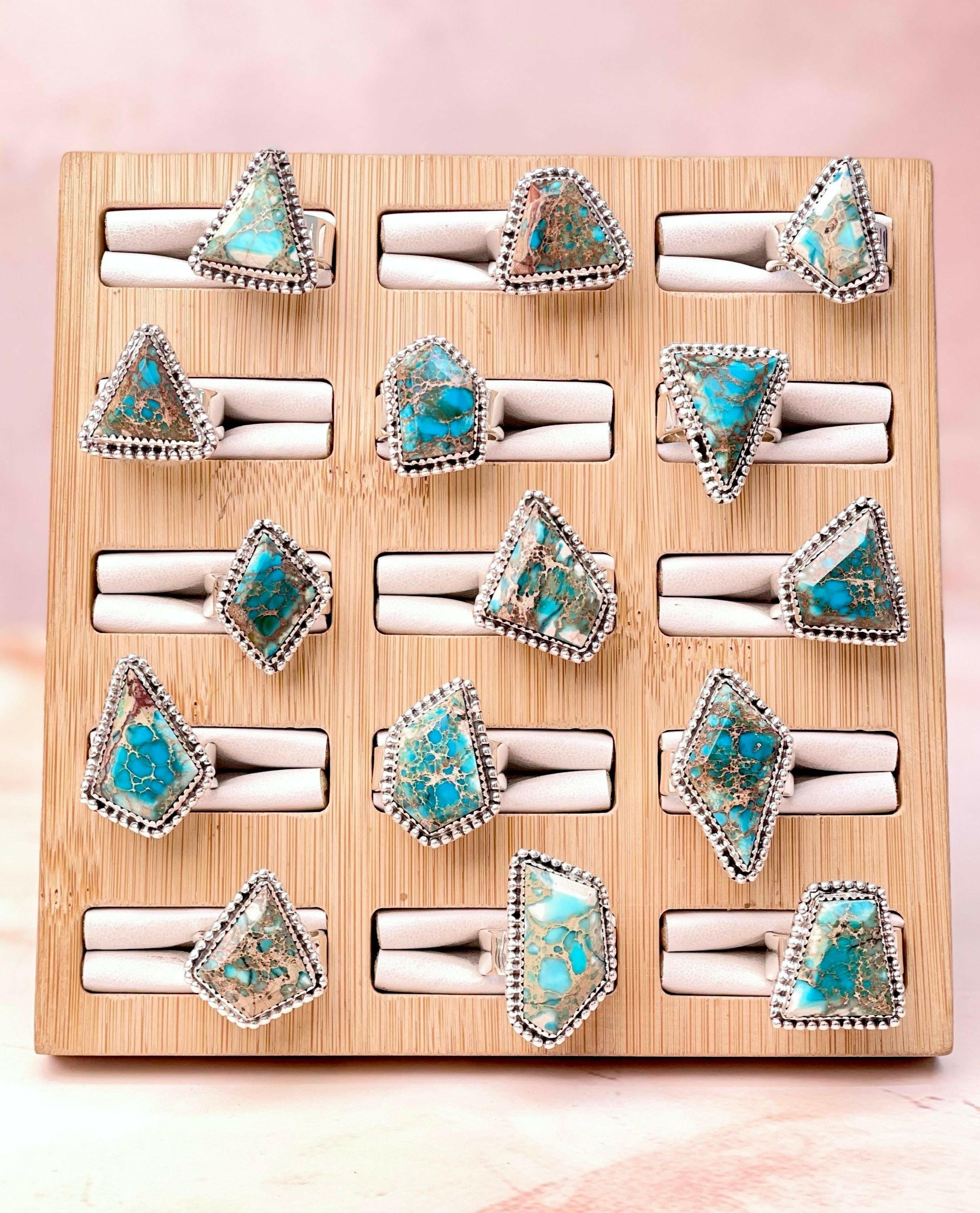 Geometric One Of A Kind Slab Rings-Rings-Krush Kandy, Women's Online Fashion Boutique Located in Phoenix, Arizona (Scottsdale Area)
